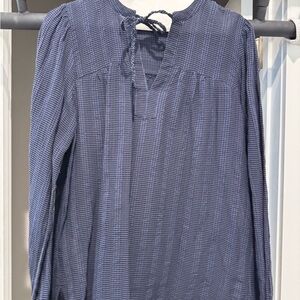 LOFT Navy Textured Blouse